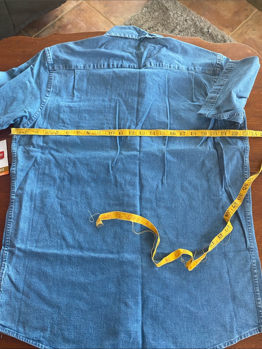 Wrangler Light Blue Short-Sleeve Denim Button-Up Shirt - Picture 7 of 8